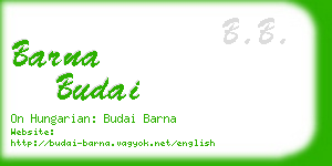 barna budai business card